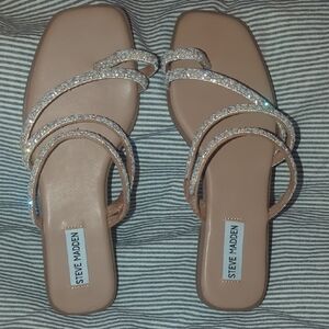 Steve Madden Beige Sandals with Glittering Straps